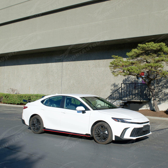2025 Toyota Camry Side Skirt Extensions Body Kit Gloss Black with Red Trim
