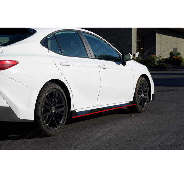 2026 Toyota Camry Gloss Black Side Skirt Aero Kit with Red Trim