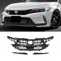 Fit 22-23 Honda Civic Type R Gloss Black Si Style Front Bumper Honeycomb Grille