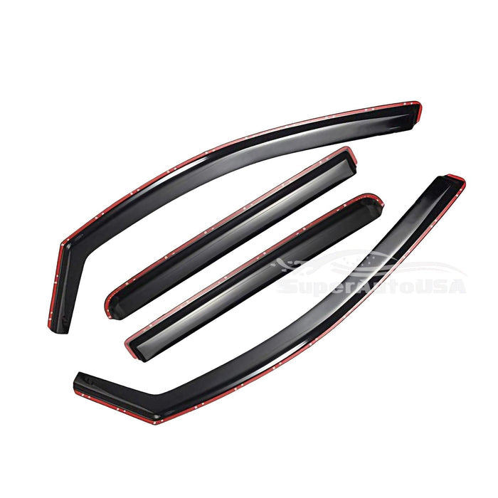 Detailed image showing the installation of In-Channel Vent Window Visors Rain Guards on Fits 2007-2012 Acura RDX, offering both shade and rain protection