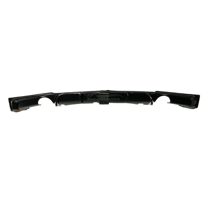 2012-2018 BMW 3 Series F30 equipped with a Rear Body Splitter and integrated LED light for improved aerodynamics and visibility.