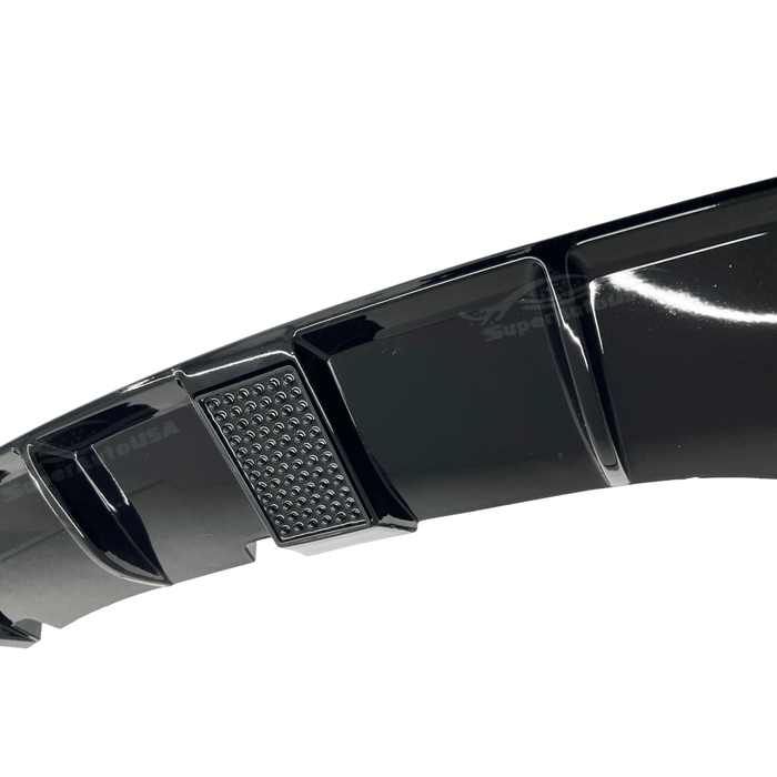 Rib Fin Rear Diffuser on a BMW 3 Series F30, featuring stylish LED lighting for enhanced night-time aesthetics (2012-2018)