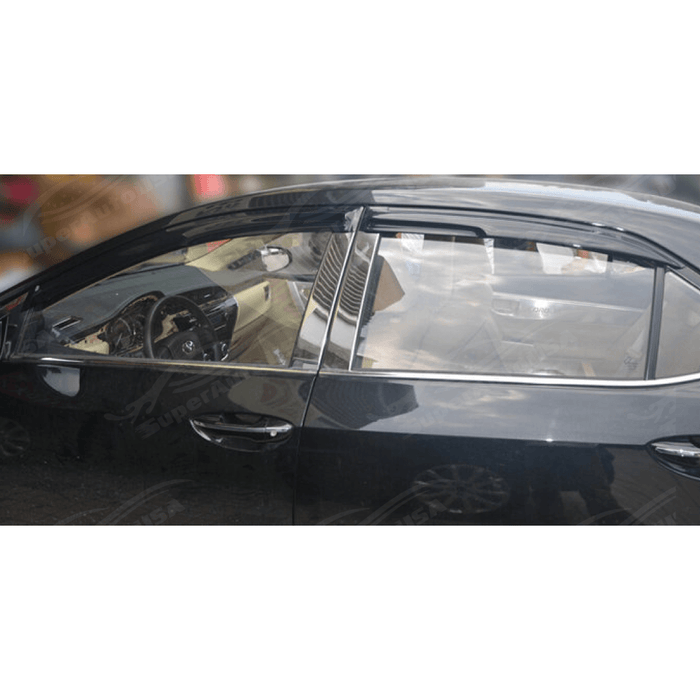 Fits 2014-2018 Mazda3 3D Mugen Style Window Visors & Rear Roof Spoiler