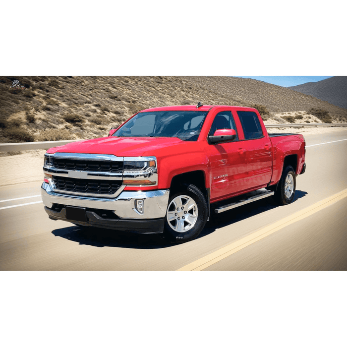 Fits 2016-2019 Chevrolet Silverado 1500 Chrome & Black Front Bumper Grill Mesh Grille