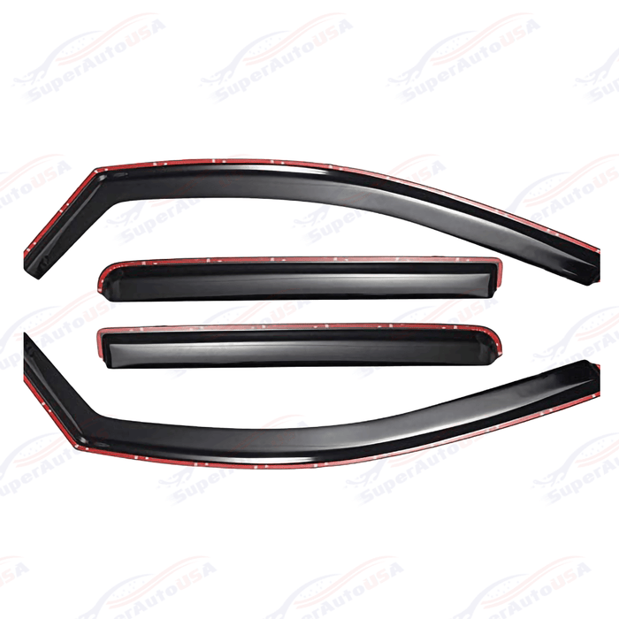 In-channel vent window visors for 2014 Rio Hatchback, rain sun wind guards shade deflectors