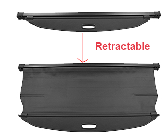 Fits 2019-2020 Infiniti QX50 Luggage Rear Trunk Retractable Tonneau Cargo Cover and Free Net (Black)