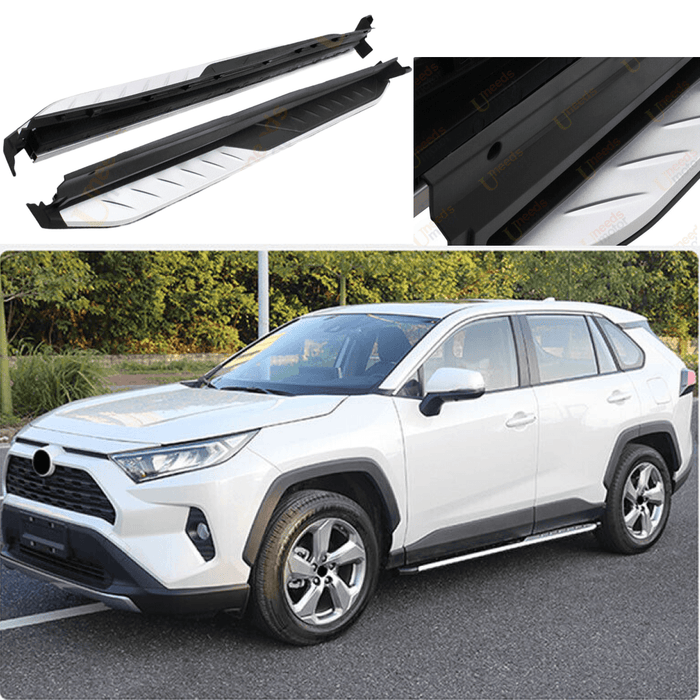 Fits 2019-2025 Toyota RAV4 2 Pcs Door Step Running Boards Side Step Nerf Bar