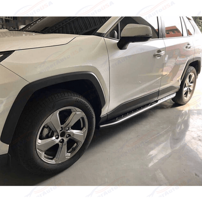 Fits 2019-2025 Toyota RAV4 2 Pcs Door Step Running Boards Side Step Nerf Bar
