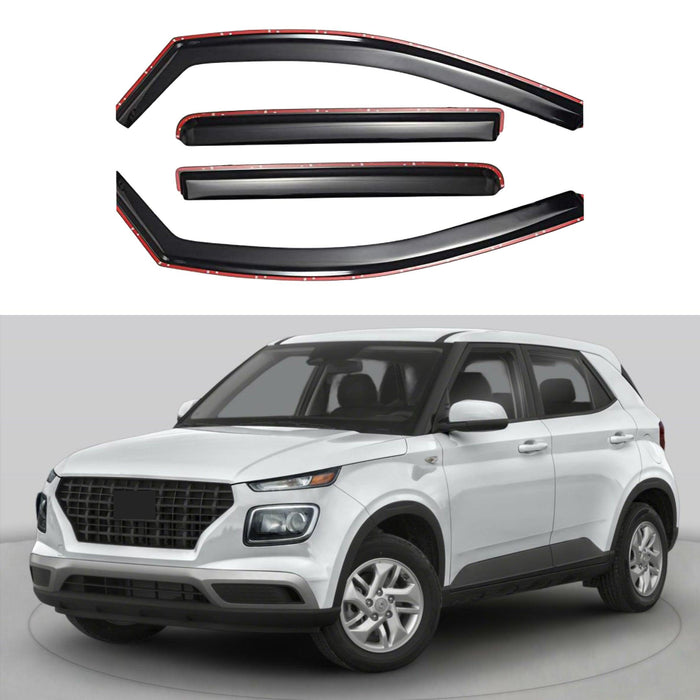 Fits 2020-2027 Hyundai Venue In-Channel Vent Window Visors Rain Guards Shade Deflectors