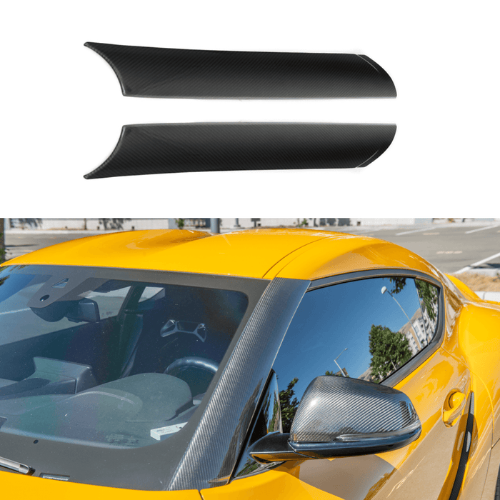 Fits 2020-Up Toyota GR Supra Carbon Fiber A-Pillar Panel Cover