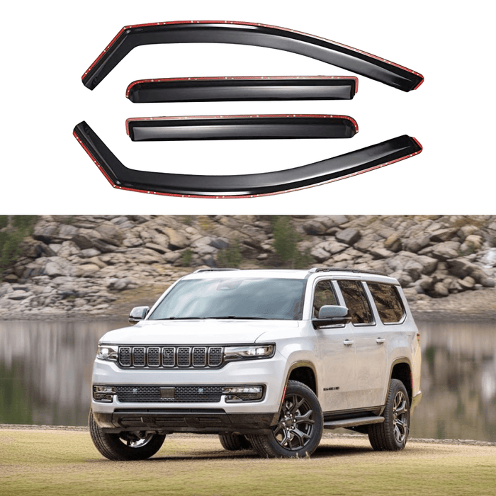 Fits 2022-2027 Jeep Grand Wagoneer In-Channel Vent Window Visors Rain Guards Shade Deflectors