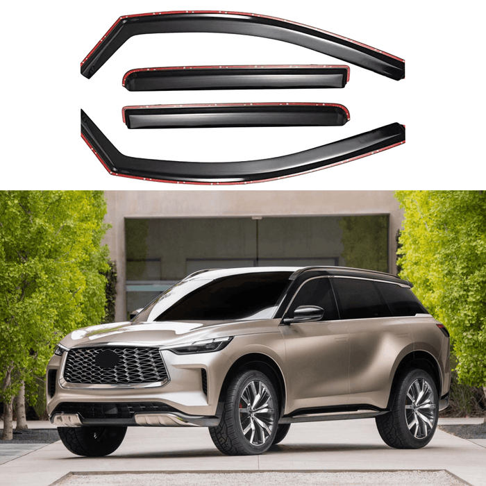 Fits 2022-24 Infiniti QX60 In-Channel Window Visor Rain Guard Wind Deflector