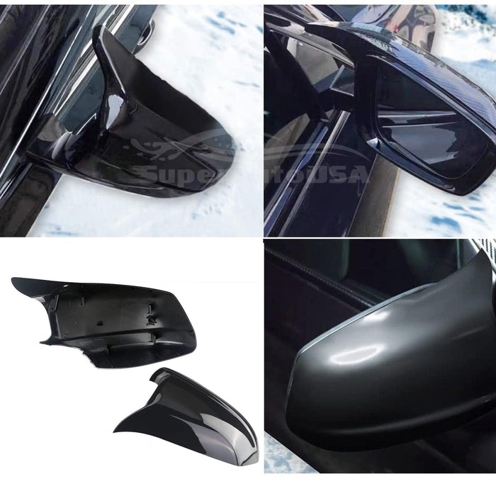 Fits BMW 1/3/4 series M2 Rearview Side Mirror Cover Caps Horn Style (Gloss Black)