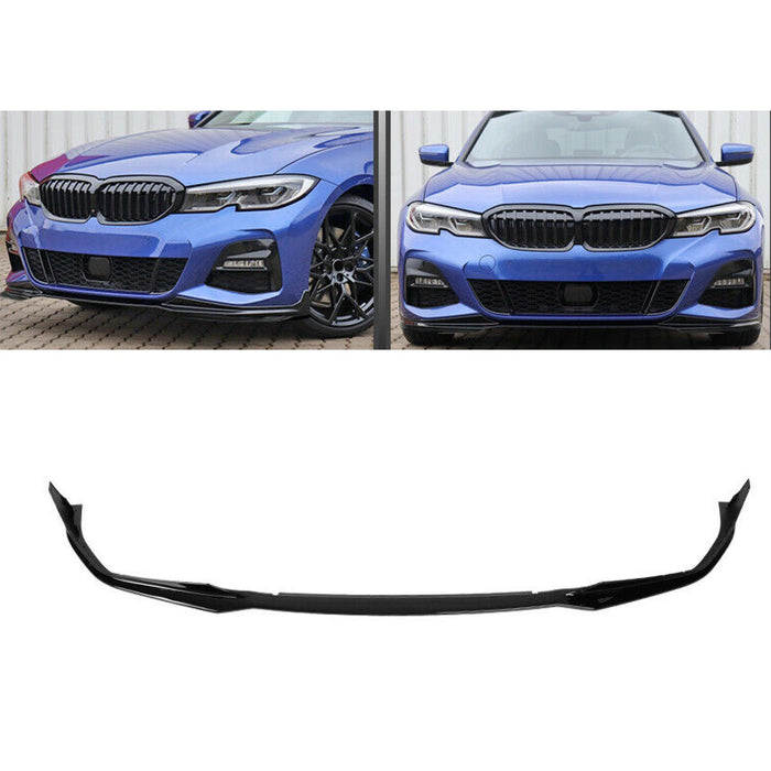 Fits BMW 3 Series G20 M Sport 2019-2022 Front Bumper Lip Car Spoiler (Gloss Black)