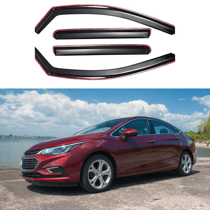 Fits Chevrolet Cruze 2016-2019 In-Channel Window Vent Visor Rain Guard Shade Deflector