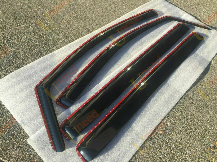 Fits Honda Ridgeline 2017-2025 In-Channel Rain Sun Guards Window Visor Shade Protector