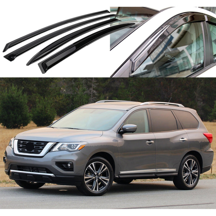 Fits Nissan Pathfinder 2013-2021 Window Visors Vent Rain Guards Shade Deflectors