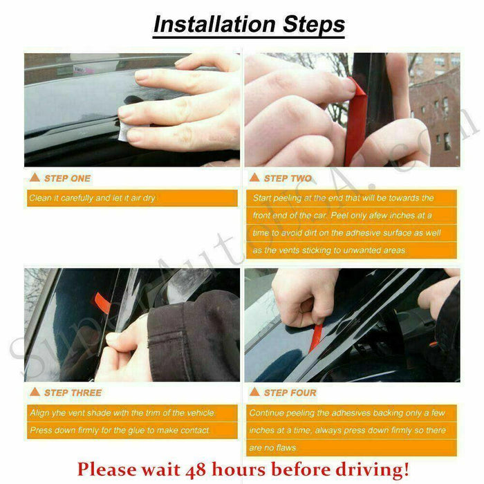 Fits Nissan Pathfinder 2013-2021 Window Visors Vent Rain Guards Shade Deflectors