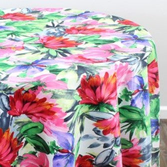 Flower Blossom Floral Satin Tablecloths & Table Linens 100% Polyester