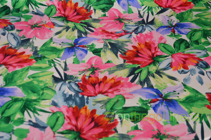 Flower Blossom Floral Satin Tablecloths & Table Linens 100% Polyester