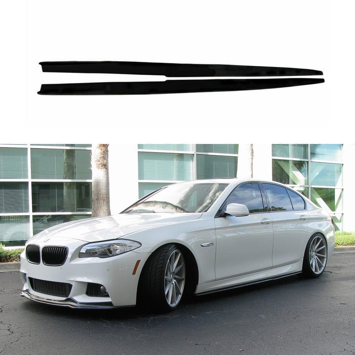 For 11-16 BMW 5 Series F10 F11 M5 Sedan Black Unpainted Side Skirt Extension Spoiler