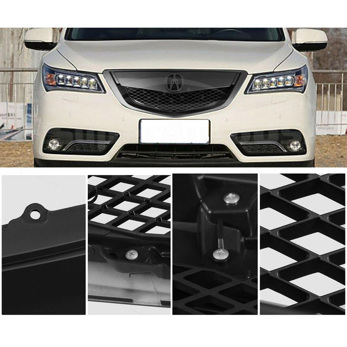 For 2010-2013 Acura MDX Front Bumper Upper Grille Assembly (Painted Matte Black)