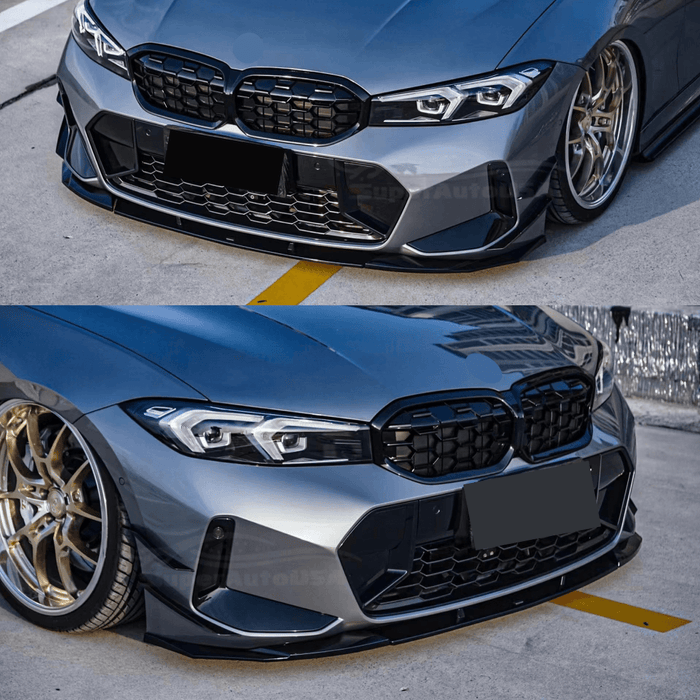 For 2023-2027 BMW 3 Series G20 LCI Gloss Black Front Bumper Lip Spoiler