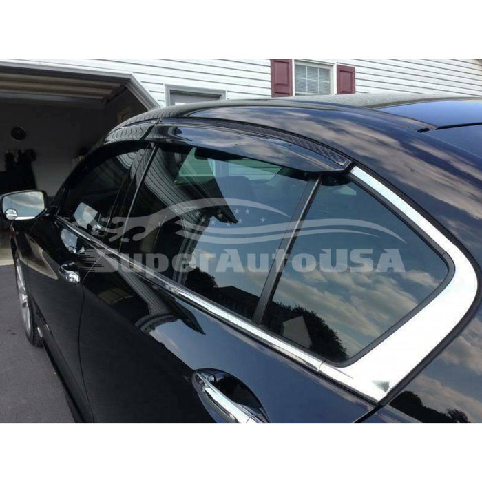 For Honda Accord 2013-2017 Carbon Fiber Print Trims Window Visors Wind Guards