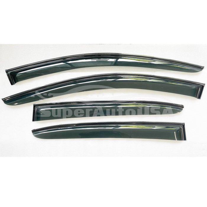 For Subaru Crosstrek 2018-23 Carbon Fiber Print Trims Window Visors Rain Guards