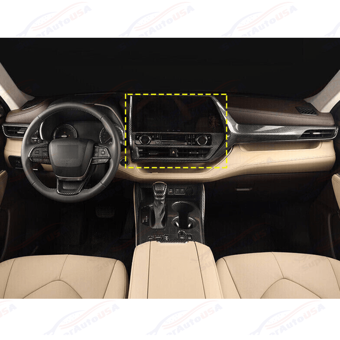 For Toyota Highlander 2020-2024 Carbon Fiber Print Central Button Control Panel Trim