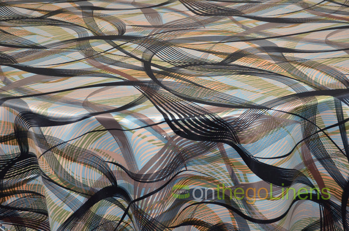 Galaxy Abstract Satin Print Table Linens & Tablecloths 100% Polyester