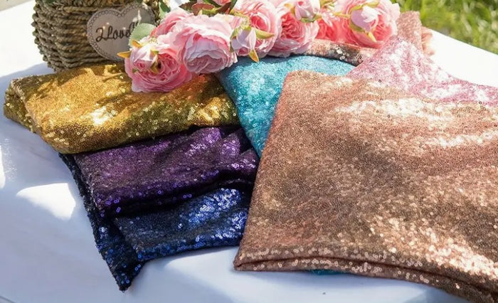 Glitz Mesh Sequin Table Linens, Tablecloths & Overlays for Events