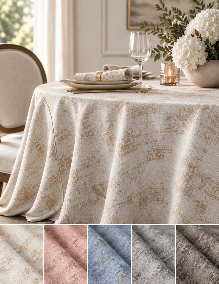 Holland Metallic Velvet Table Linens & Tablecloths Multiple Colors