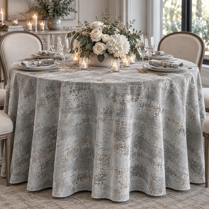 Holland Metallic Velvet Table Linens & Tablecloths Multiple Colors