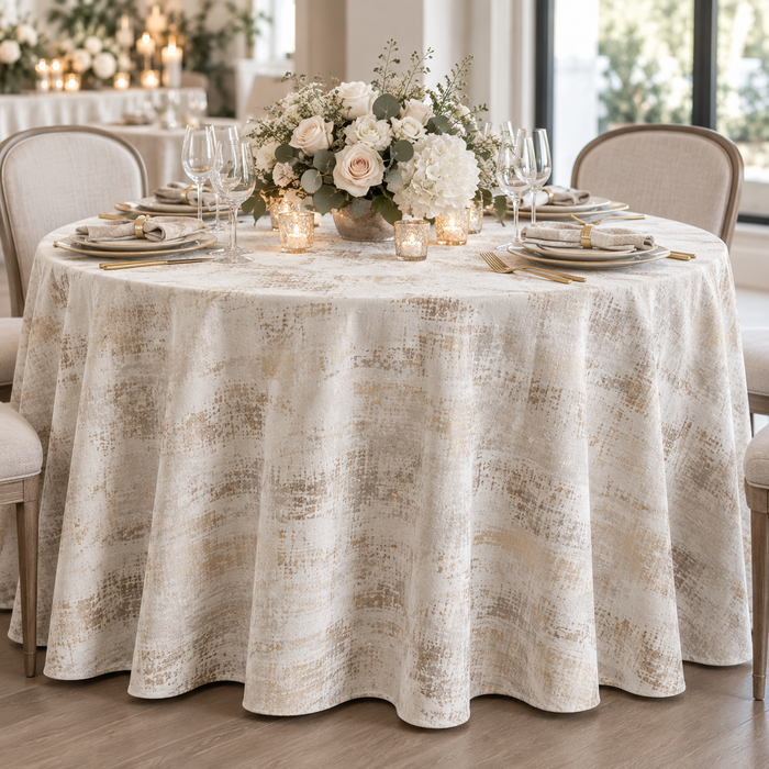 Holland Metallic Velvet Table Linens & Tablecloths Multiple Colors