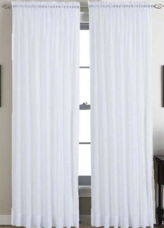 IFR Batiste Event Drapery Panels | Inherently Fire Retardant Slub Voile Fabric | 118" Wide | 100% Polyester |
