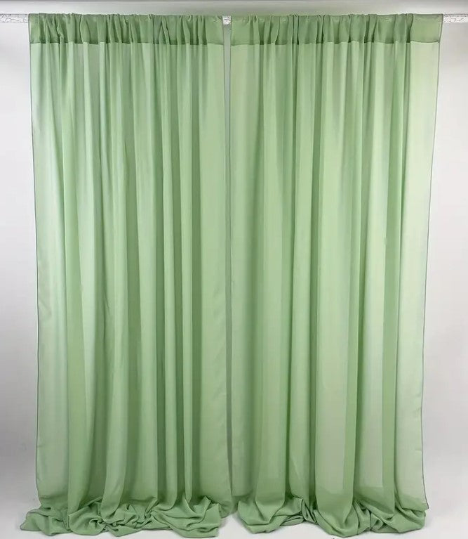 IFR Chiffon Fabric Event Drapery Panels | 100% Polyester Chiffon Fabric Curtains | Multiple Colors |