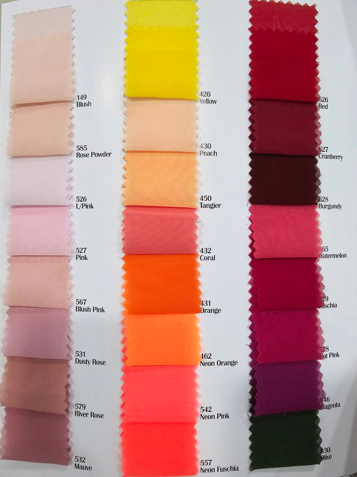 IFR Chiffon Fabric Event Drapery Panels | 100% Polyester Chiffon Fabric Curtains | Multiple Colors |