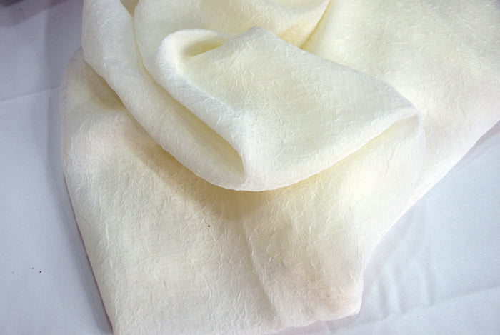 IFR Crush Sheer Voile Event Drapery Panels | IFR Crush Voile Curtains | 108" Wide | White Ivory Butter |