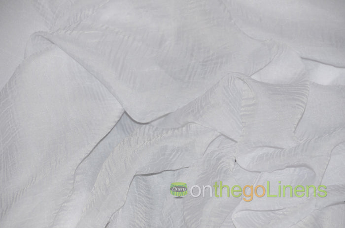 IFR Crush Sheer Voile Event Drapery Panels | IFR Crush Voile Curtains | 108" Wide | White Ivory Butter |