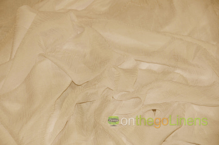 IFR Crush Sheer Voile Event Drapery Panels | IFR Crush Voile Curtains | 108" Wide | White Ivory Butter |