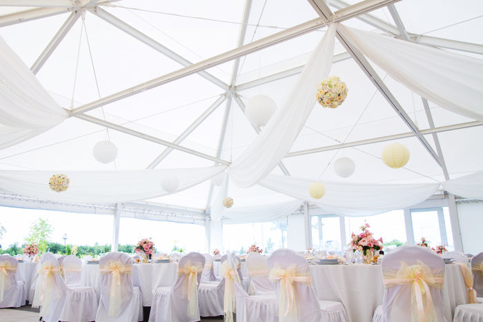 IFR Sheer Voile Event Drapery Panels | Sheer Voile Curtains | Inherently Fire Retardant Sheer Fabric |