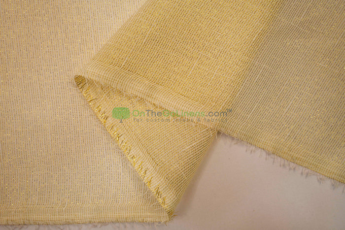 Metallic Faux Sheer Linen Event Drapery Panels | Metallic Linen Curtains | 108" Wide | Gold and Silver |