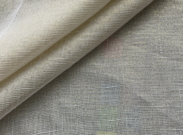 Metallic Faux Sheer Table Linen| Metallic Linen Tablecloths | 108" Wide | Gold and Silver |