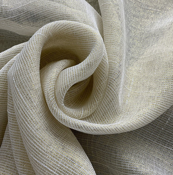 Metallic Faux Sheer Table Linen| Metallic Linen Tablecloths | 108" Wide | Gold and Silver |