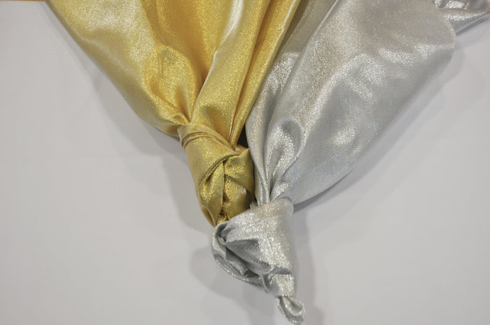 Metallic Lame Table Overlays | Silver and Gold Lame Overlays |