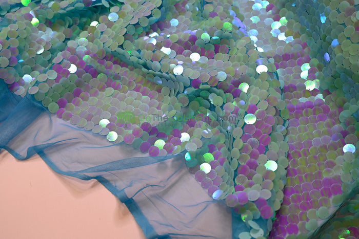 52in x 96in - 8ft Tall / Iridescent Turquoise