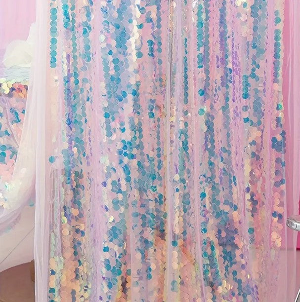 Payette Sequins Table Linens | Paillette Fish Scale Sequins Tablecloths | Multiple Colors |
