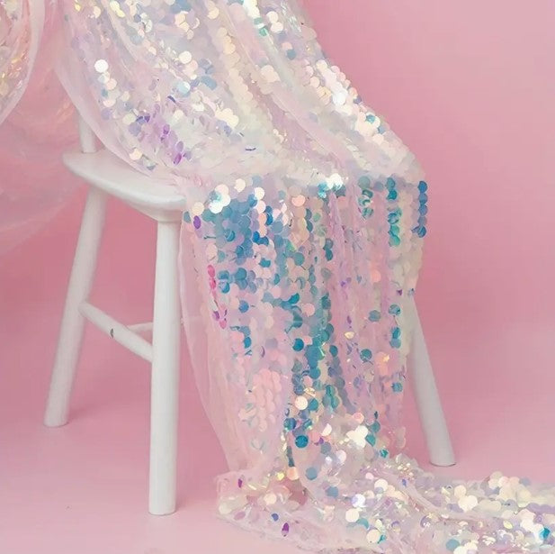 Payette Sequins Table Linens | Paillette Fish Scale Sequins Tablecloths | Multiple Colors |