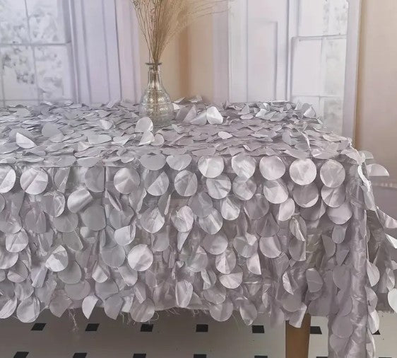 Petal Taffeta Fabric Table Linens | Round Hanging Petal Taffeta Tablecloths |